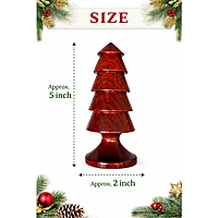 Red Padauk Wooden Christmas Tree Showpiece Home Decor