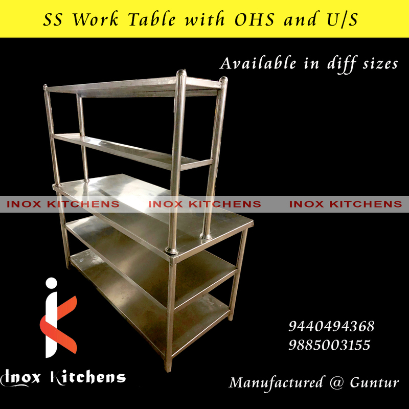 Work Table with Over head shelves