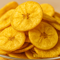 Flat-lay of Kerala banana chips