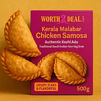 Worth2Deal Kerala Malabar Chicken Samosa 500g crispy Kozhi Ada