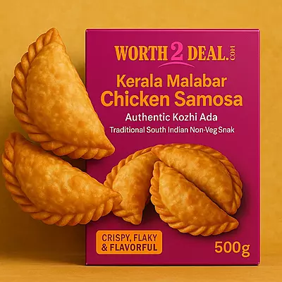 Worth2Deal Kerala Malabar Chicken Samosa 500g crispy Kozhi Ada