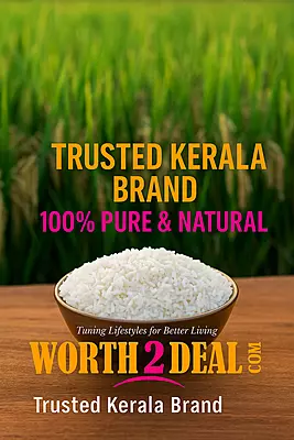 Worth2Deal brand trust badge for Kerala natural rice premium quality White Kuruva Sorted Rice