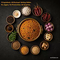 Worth2Deal Thenga Chammanthi Podi — 15 real ingredients, no jaggery, full transparency