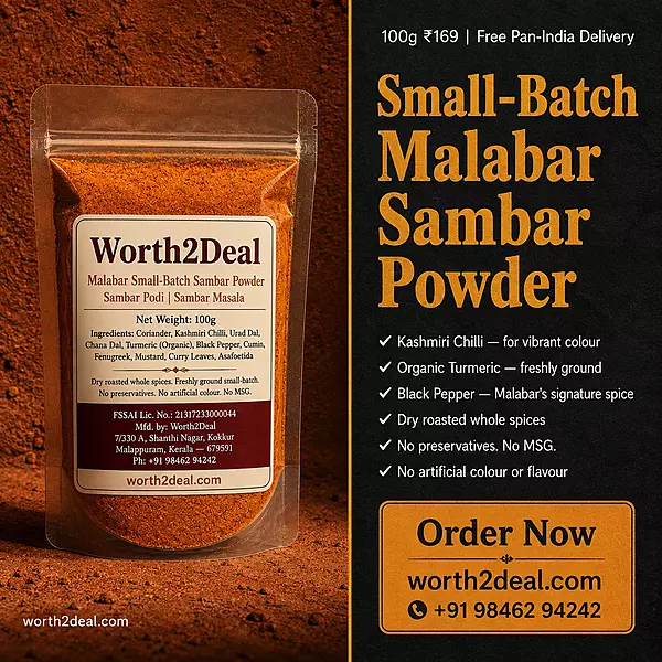 Worth2Deal homemade sambar powder — no preservatives free pan-India delivery
