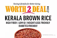 Worth2Deal Kerala organic brown rice quality banner – high fiber, diabetic-friendly, single boiled
