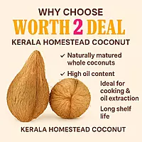 Worth2Deal Kerala Homestead Coconut 2kg & 5kg | Fresh Whole coconut brand trust poster