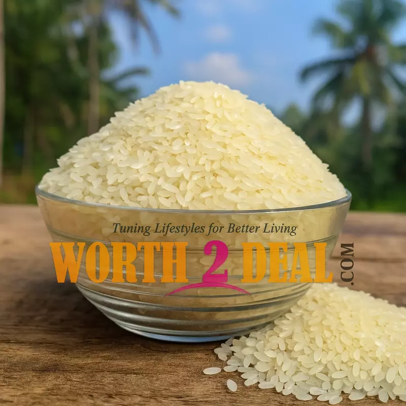 Worth2Deal Kerala White Kuruva Sorted Rice pack – premium Kerala short grain rice for daily meals