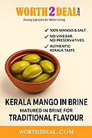 Worth2Deal Kerala Homemade Mango in Brine 400g | Manga Uppilittathu | Uppu Mango | Maavadu