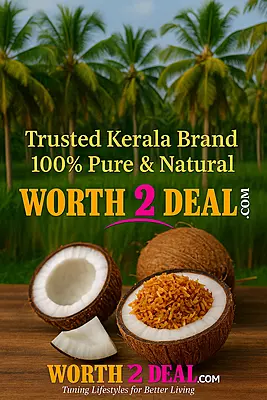 Worth2Deal Kerala Special Toasted Coconut Flakes 200g Authentic Varutha Thenga for Kerala Curries