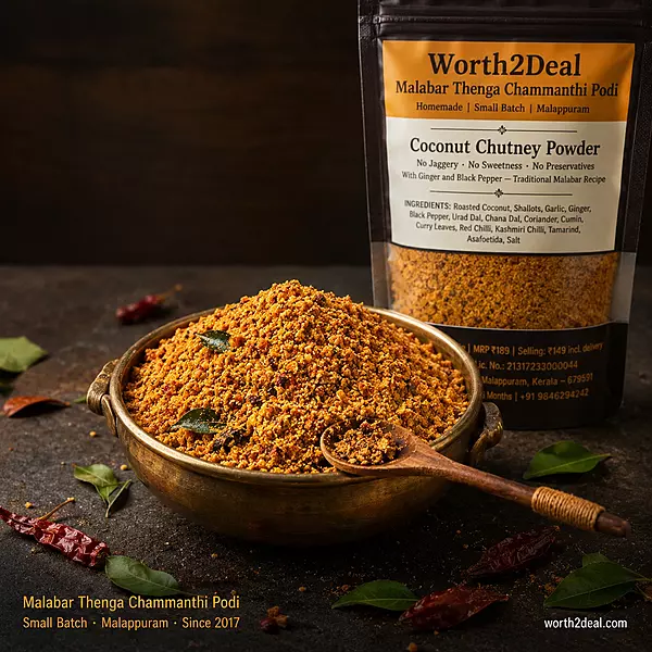 Worth2Deal Malabar Thenga Chammanthi Podi 100g — buy homemade coconut chutney powder online