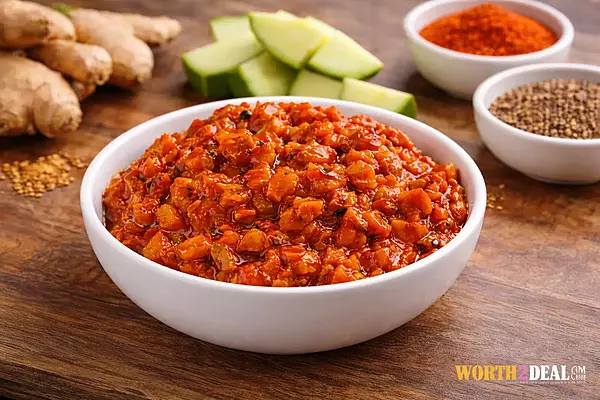 Worth2Deal Inchi Manga Achar with fresh mango ginger root and spices
