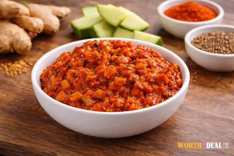 Worth2Deal Inchi Manga Achar with fresh mango ginger root and spices