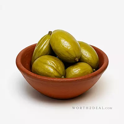 Close-up image of salted raw mango preserved in brine – Worth2Deal