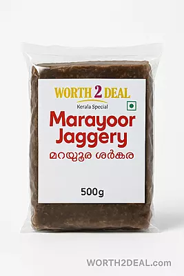 Worth2Deal Marayoor Jaggery 500g GI-Tagged Kerala Sarkara Packshot