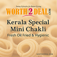 Worth2Deal brand banner for Kerala mini chakli