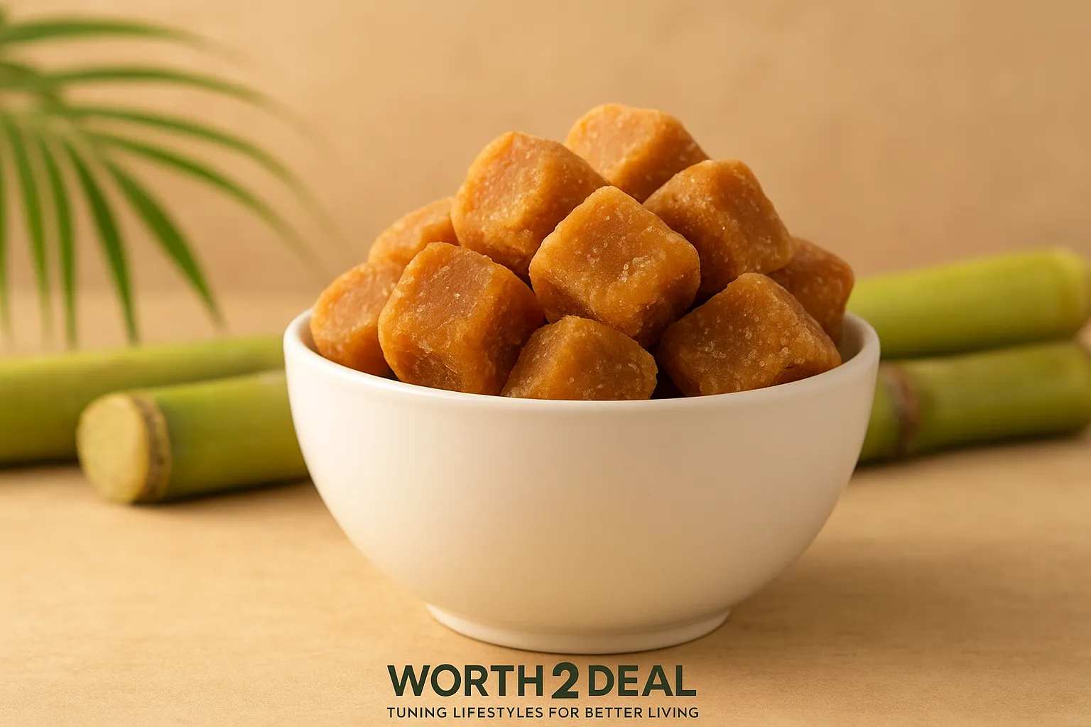 Worth2Deal organic sugarcane jaggery 1kg pure chemical free Kerala gud