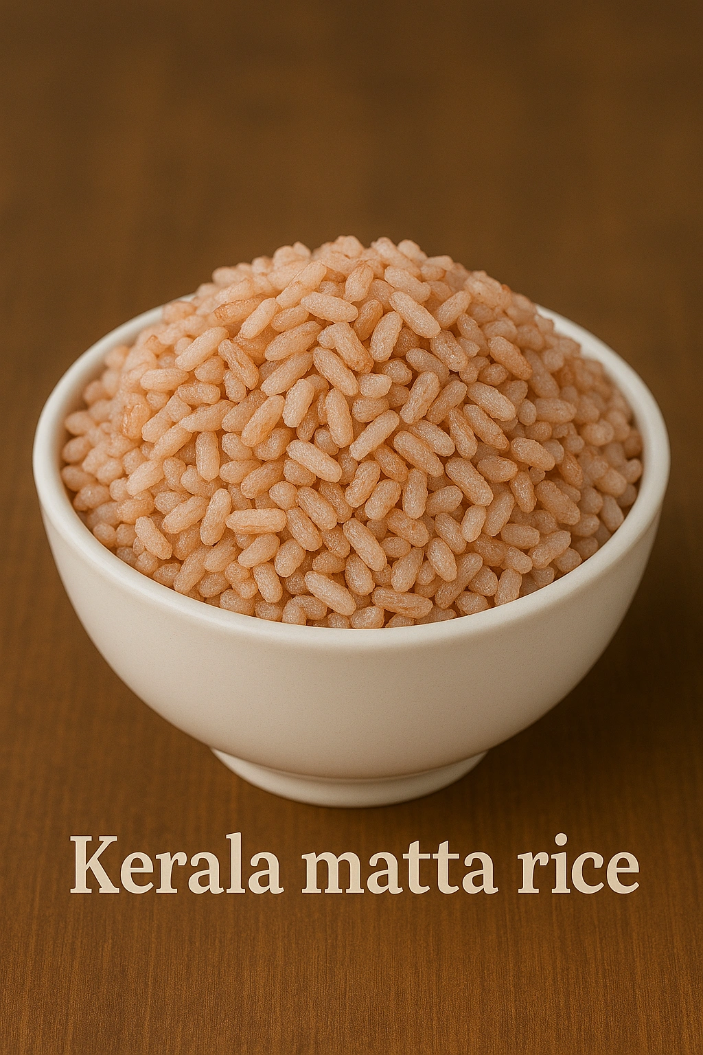 Cooked Kerala matta rice showing soft firm fluffy grains