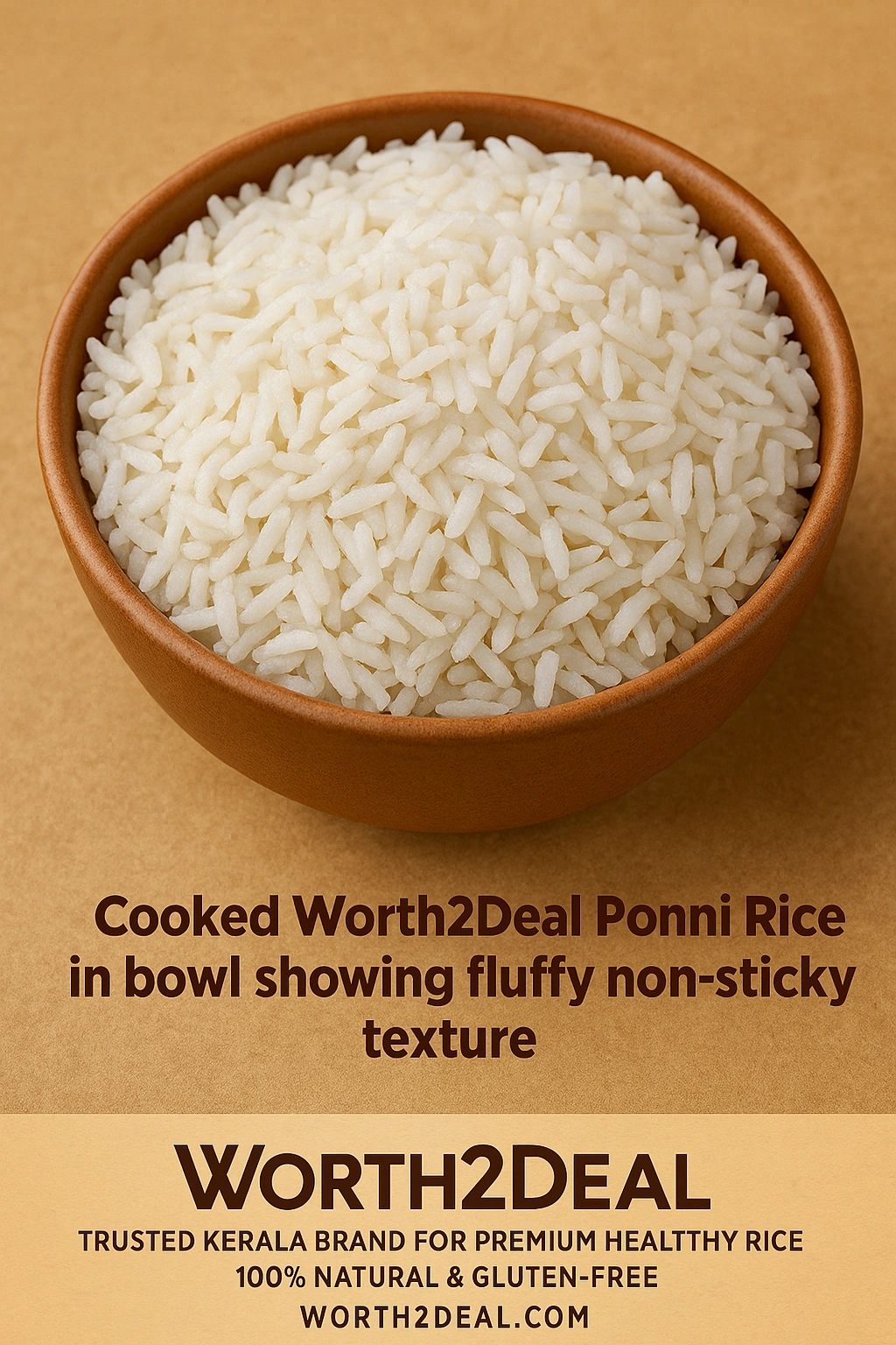 Worth2Deal Ponni Rice — parboiled South Indian rice from Palakkad Kerala low GI gluten free