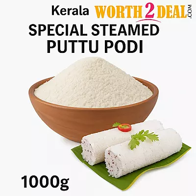 Worth2Deal Kerala Steamed Puttu and stemed Puttu Podi coarsely ground Kerala rice flour