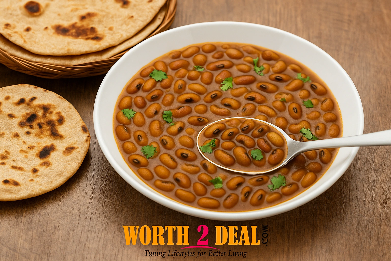 Cooked Worth2Deal Red Lobia curry served with rotis