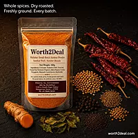 Worth2Deal sambar powder whole spices —  Kashmiri chilli dry roasted Kerala
