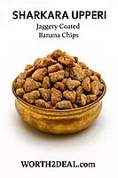 Close-Up of Worth2Deal Jaggery Coated Banana Chips Showing Glossy Texture