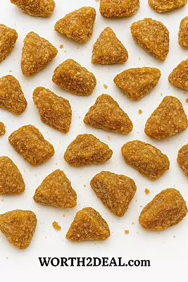 Texture Shot of Kerala Sweet Banana Chips – Crispy Jaggery-Coated Pieces