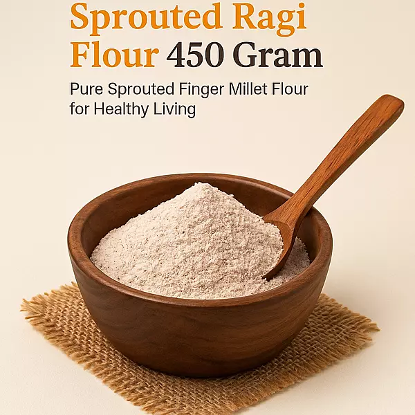 Worth2Deal Sprouted Ragi Flour 450 Gram Pure Sprouted Finger Millet Flour Healthy Millet Flour