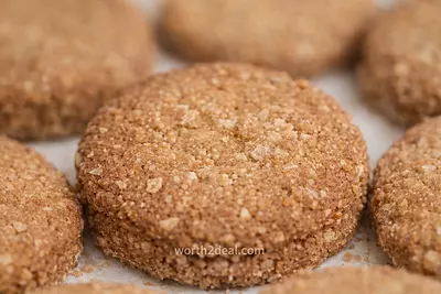 Close-up of Worth2Deal sugar-free oats biscuits showing natural baked texture