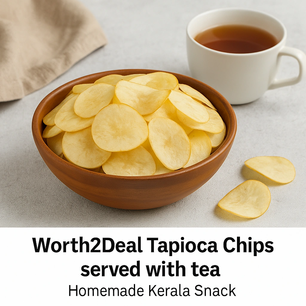 Worth2Deal Tapioca Chips served with tea Kerala traditional snack