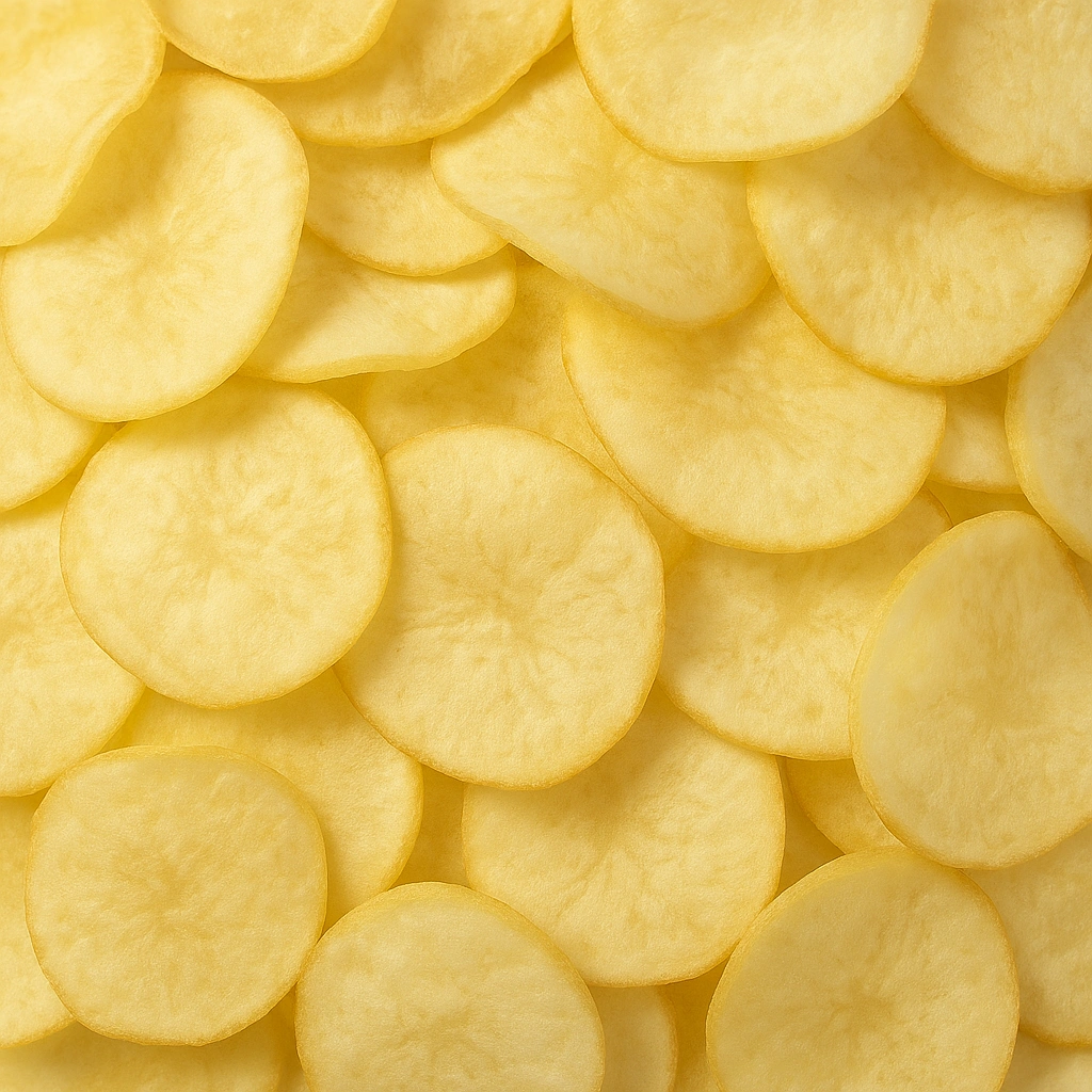 Macro texture of Kerala tapioca chips showing crisp surface and natural grain