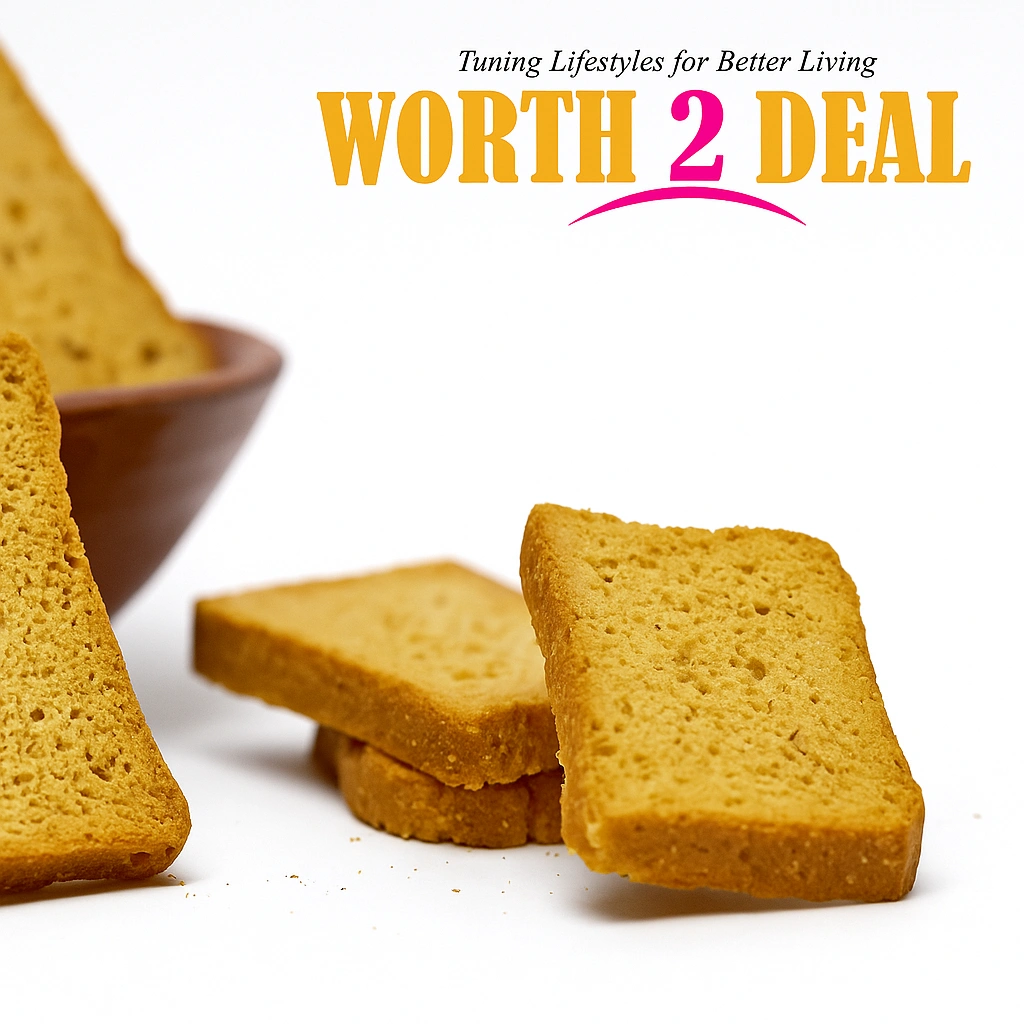 Texture image of crunchy sugar-free wheat rusks with natural brown baked surface