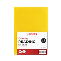 Pack of 8 A5 Plain Yellow Dyslexia Overlay Reading Sheets – PET Material, Rounded Corners