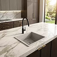 Quartz Edge Single Bowl Sink (River Stone)
