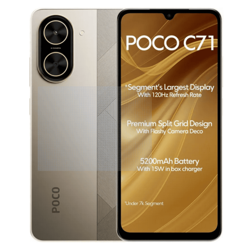 POCO C71 (Desert Gold, 64 GB)  (4 GB RAM)