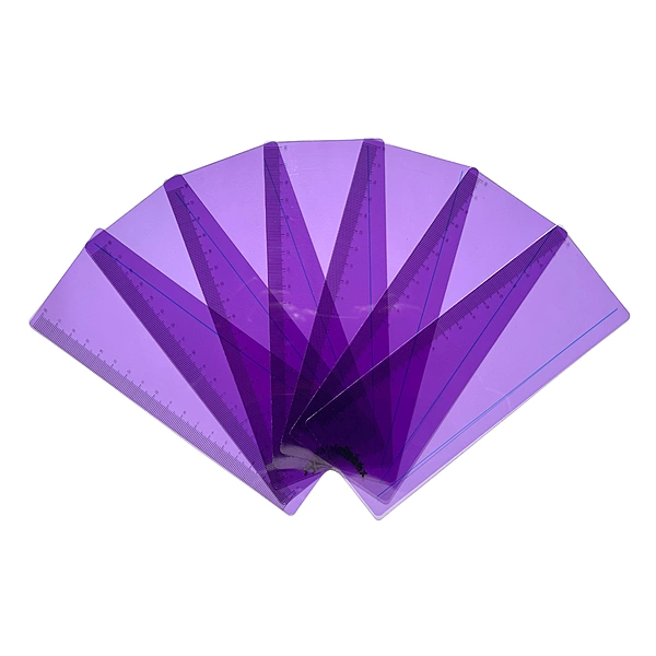 Pack of 8 Purple 191x70mm Dyslexia Overlay Reading Rulers â€“ PET Material, Rounded Corners