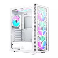 Montech X3 Glass RGB White ATX Mid Tower Case – Tempered Glass | RGB | White