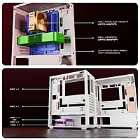 Dawg X 430 ARGB White ATX Mid Tower Case – Wrap-Around Tempered Glass