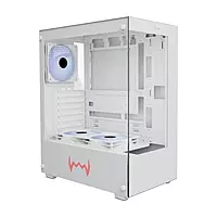 Dawg X 430 ARGB White ATX Mid Tower Case – Wrap-Around Tempered Glass
