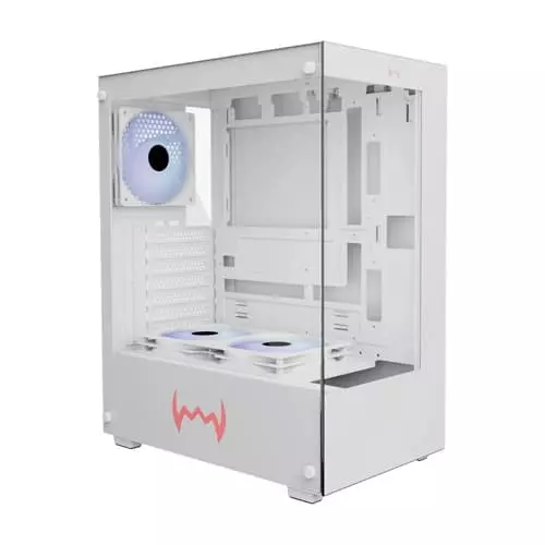 Dawg X 430 ARGB White ATX Mid Tower Case – Wrap-Around Tempered Glass
