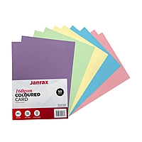 Pack of 50 A5 Assorted Pastel Coloured Card 160gsm Sheets