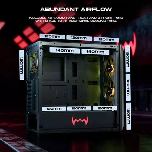 Dawg X 540 ARGB E-ATX Full Tower Case – Tempered Glass | ARGB Fans | High Airflow