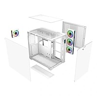 Dawg X 617 ARGB White ATX Mid Tower Case – Tempered Glass | ARGB Fans | USB 3.0