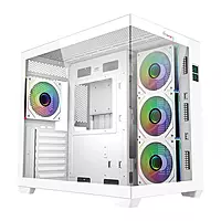 Dawg X 617 ARGB White ATX Mid Tower Case – Tempered Glass | ARGB Fans | USB 3.0
