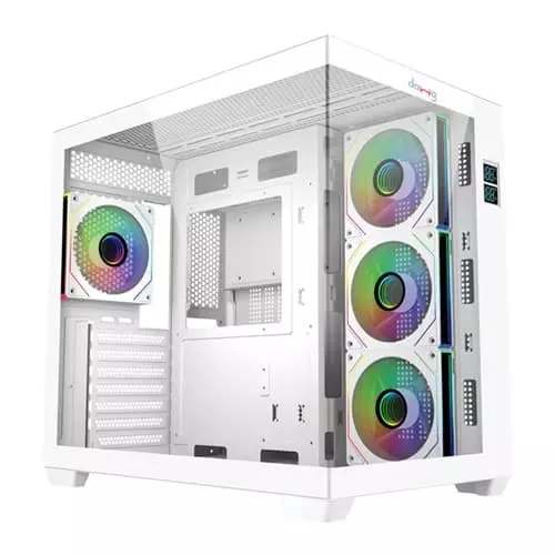 Dawg X 617 ARGB White ATX Mid Tower Case – Tempered Glass | ARGB Fans | USB 3.0