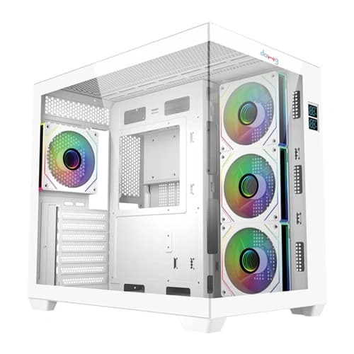 Dawg X 617 ARGB White ATX Mid Tower Case – Tempered Glass | ARGB Fans | USB 3.0