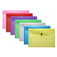 Pack of 12 Janrax A3 Blue Document Wallets - Button Stud Folder