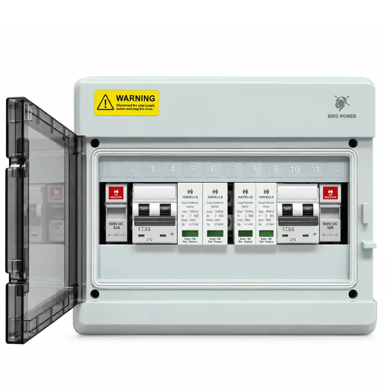 Havells DCDB Premium IP66 Waterproof – 32A MCB,600V SPD & 25A Fuse Holder  (4-10kW) (2-In-2-Out)