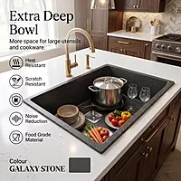 Quartz Edge Single Bowl Sink (Galaxy Stone)