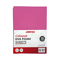 Pack of 10 A4 Hot Pink Coloured EVA Foam Sheets